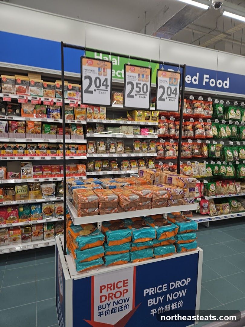 Supermarket Aisles with Price Drop Promotion