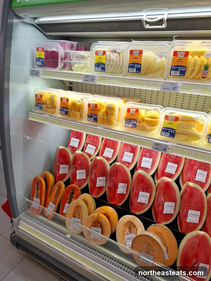 Pre-packaged Fruits in Refrigerator Display
