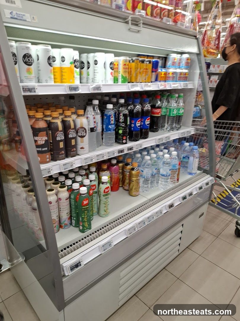 Refrigerated Display Case with Beverages