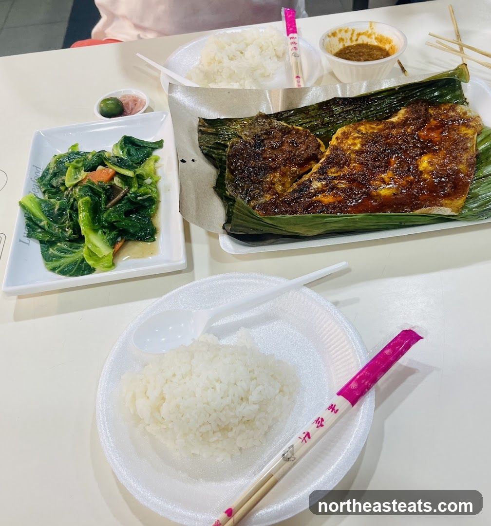 Meal with Grilled Fish and Vegetables
