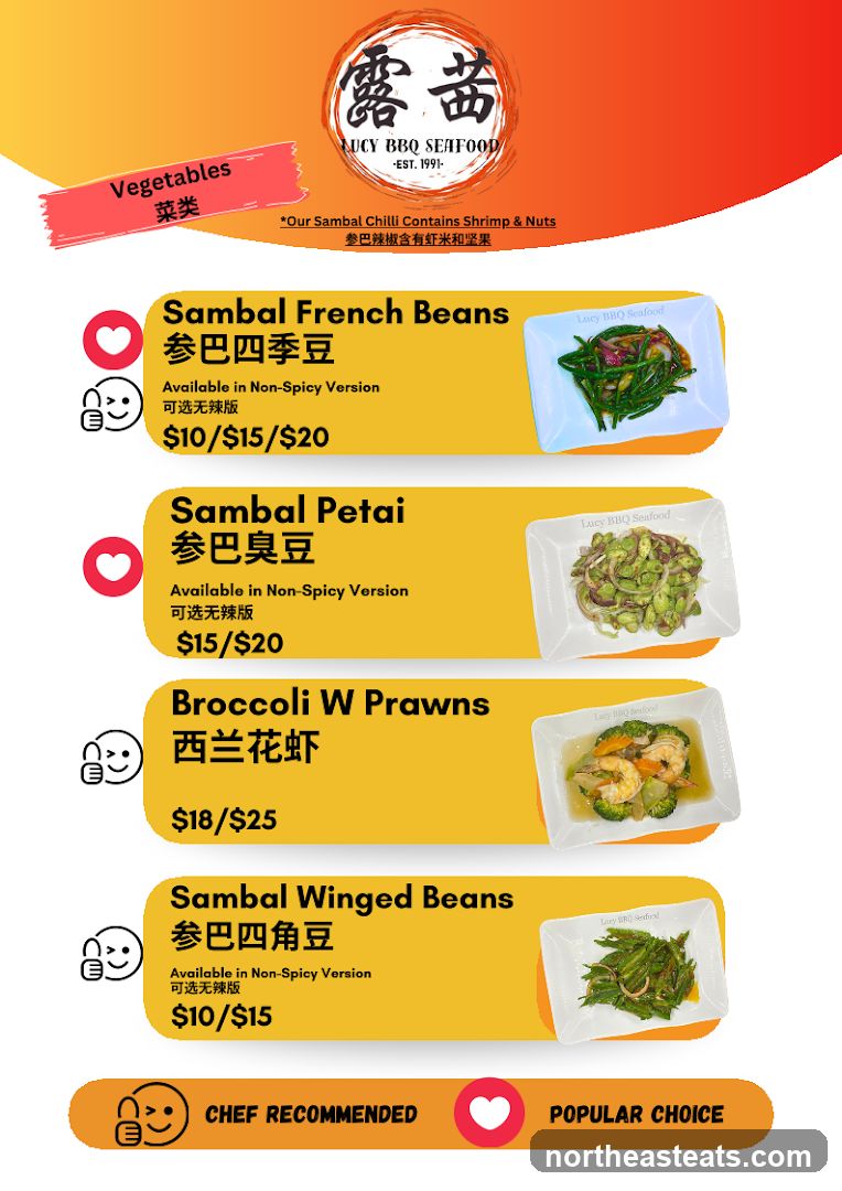 Lucy BBQ Seafood Menu