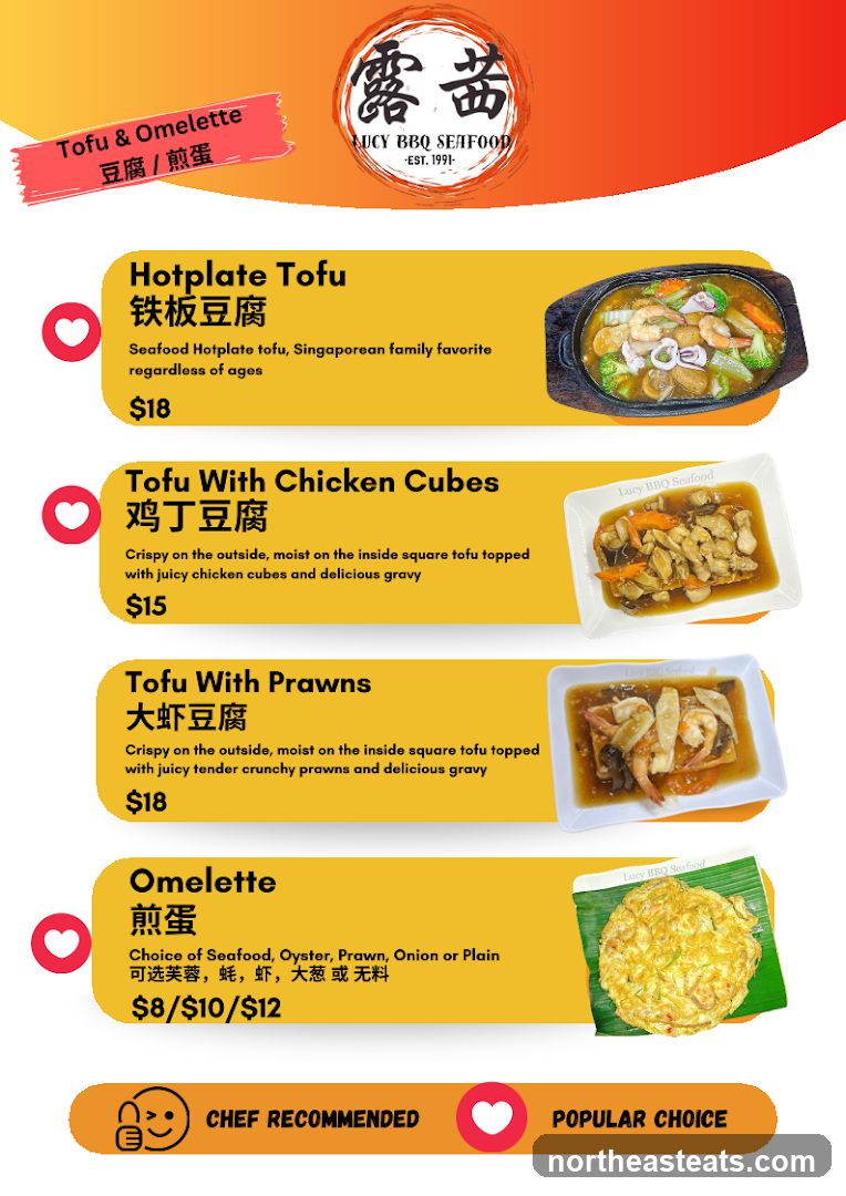 Lucy BBQ Seafood Menu