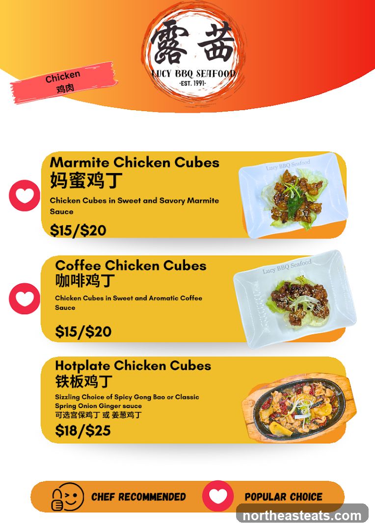 Lucy BBQ Seafood Menu