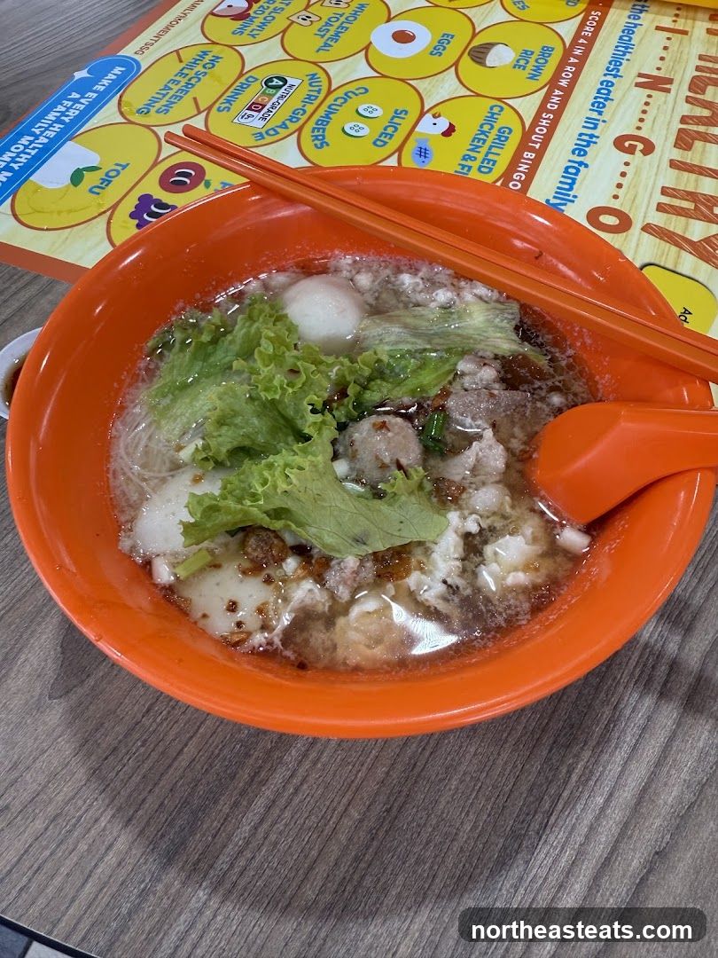 Noodle Soup with Meatballs and Vegetables