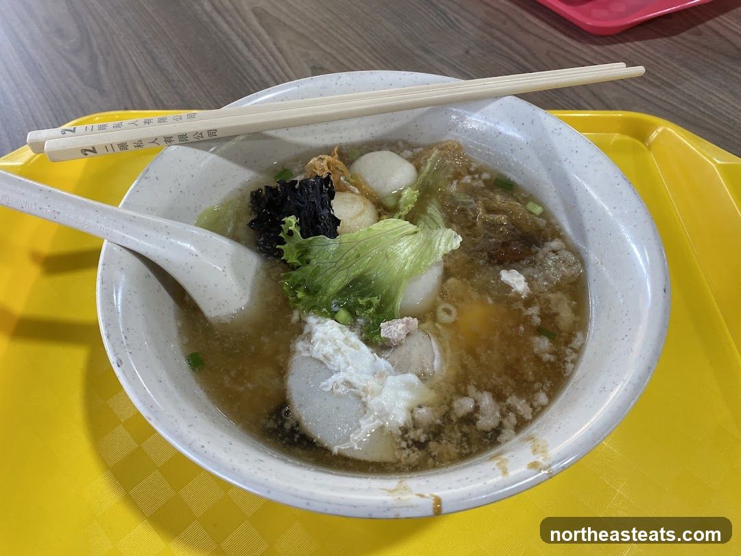 Noodle Soup with Fish Balls and Egg