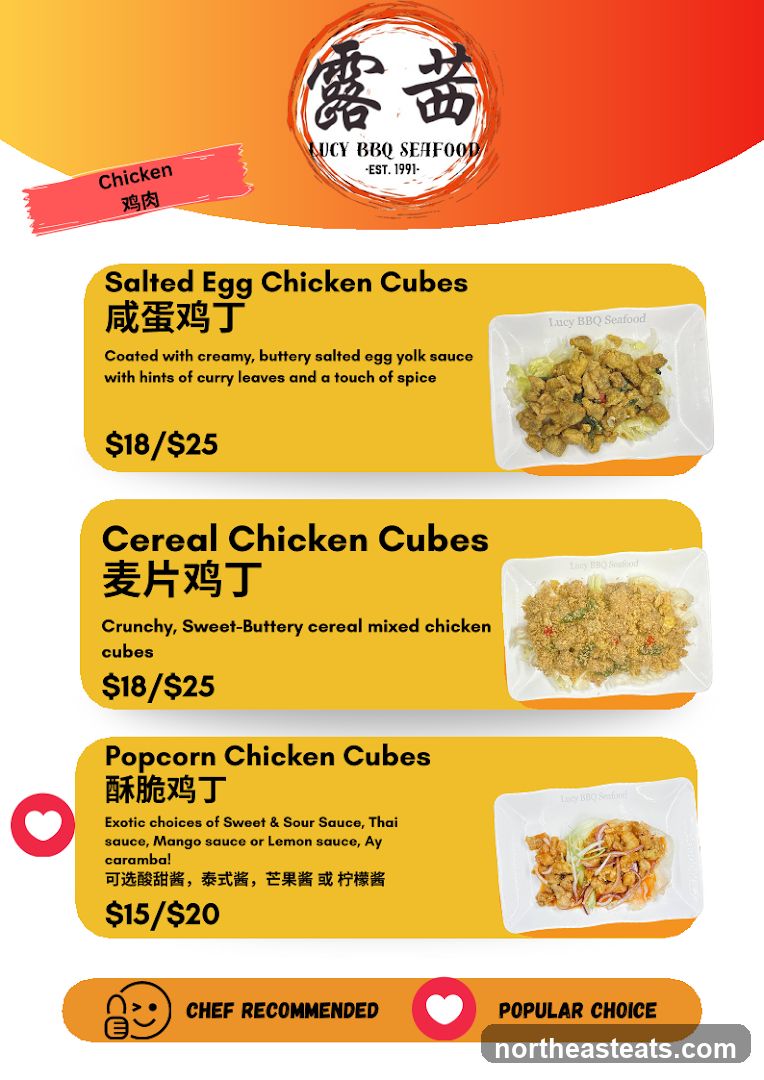 Lucy BBQ Seafood Menu
