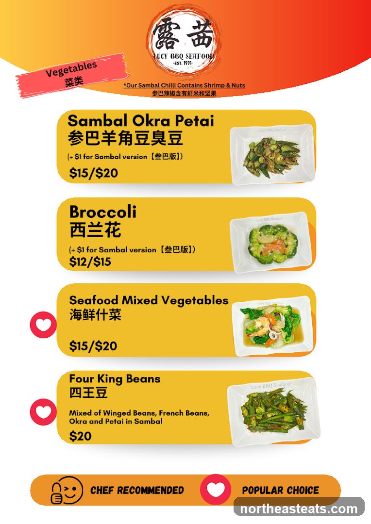 Lucy BBQ Seafood Menu