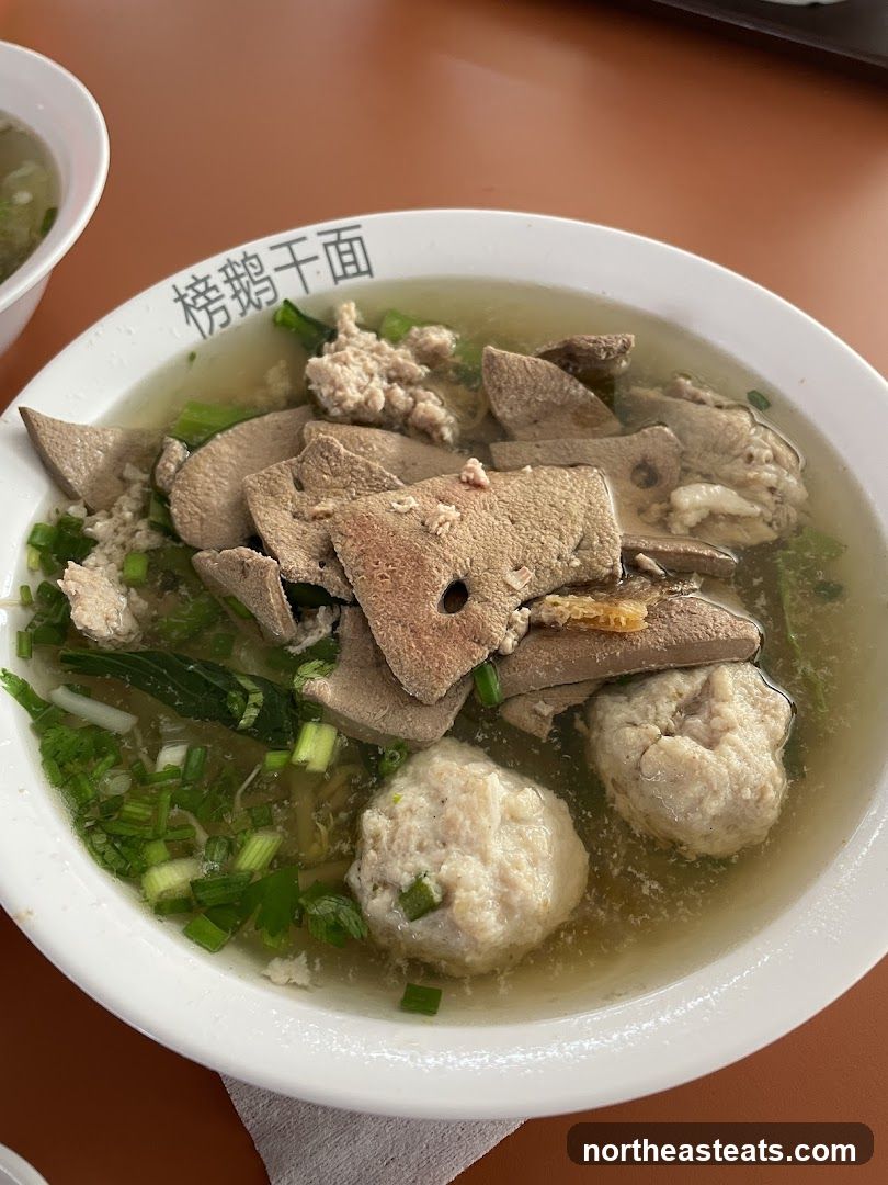 Pork Liver and Meatball Noodle Soup