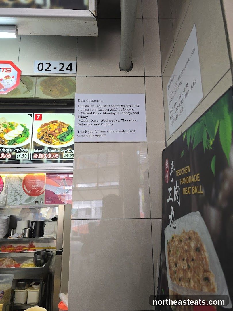 Stall operating schedule notice