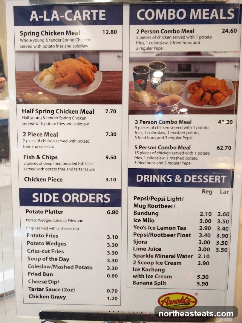 Arnold's Menu