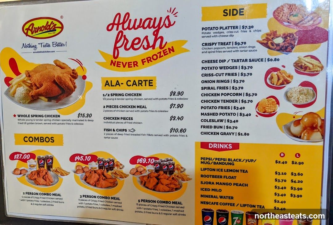 Arnold's Fried Chicken Menu
