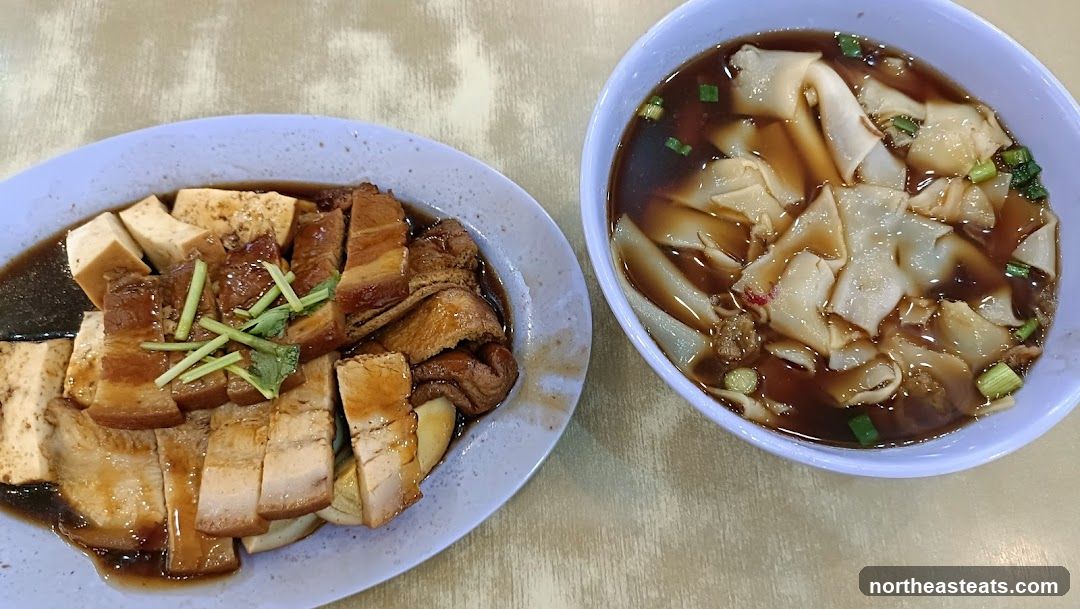 Braised Pork Belly and Tofu with Noodles