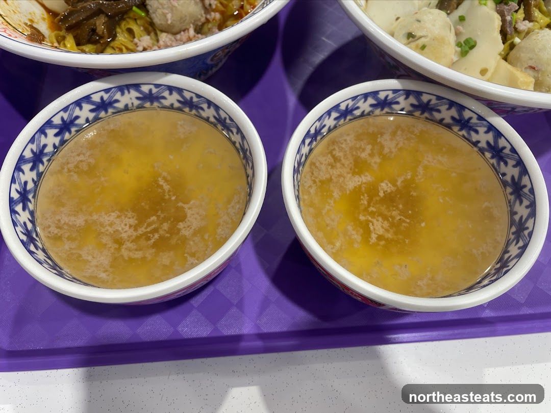 Two bowls of broth