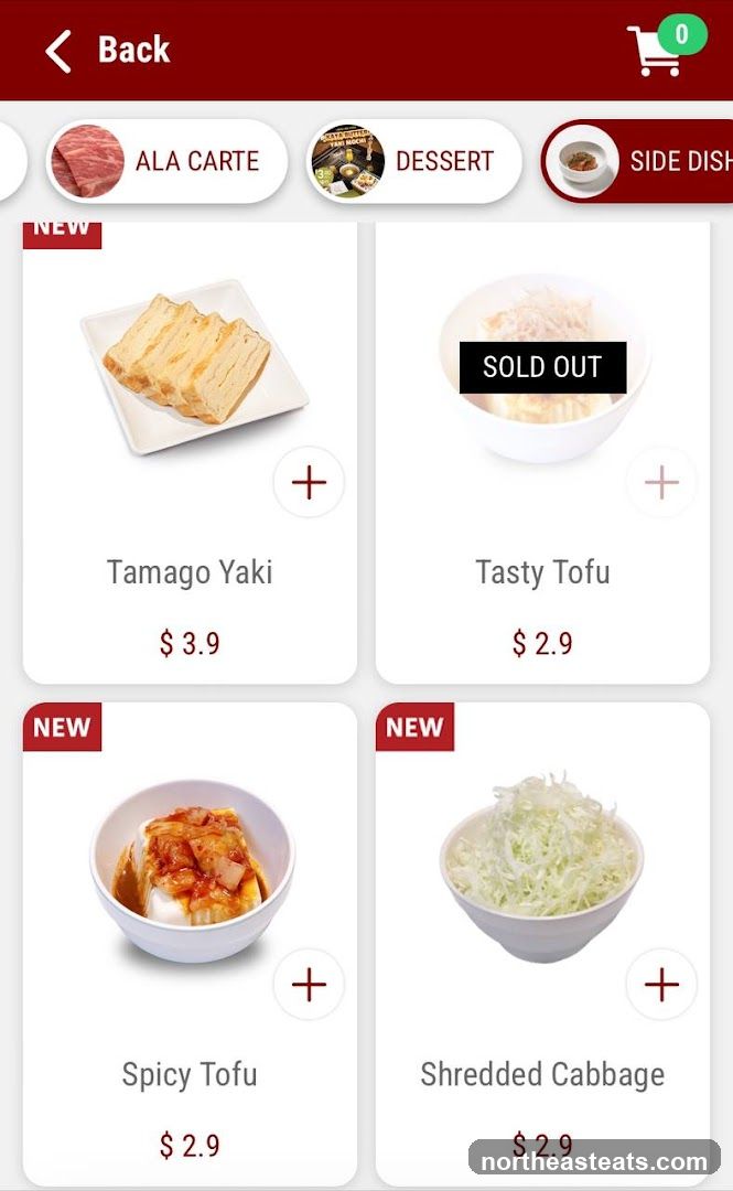Ala Carte Menu