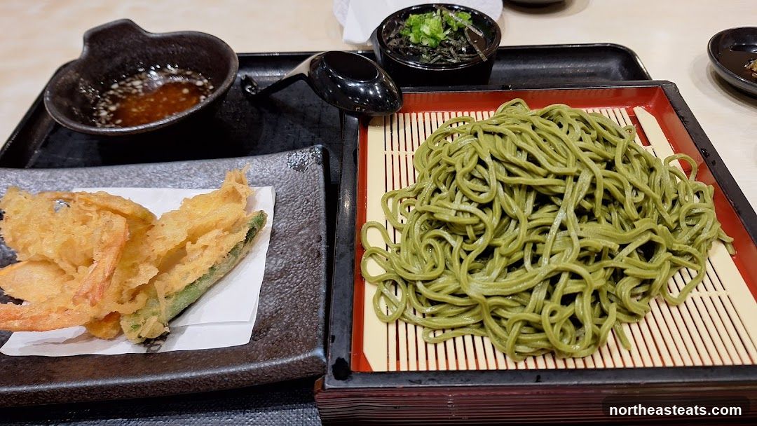 Green Soba Noodles with Tempura