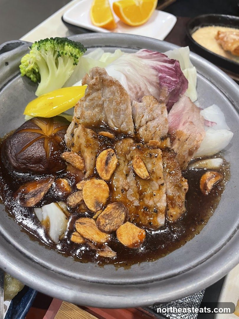 Pork Steak with Garlic and Vegetables
