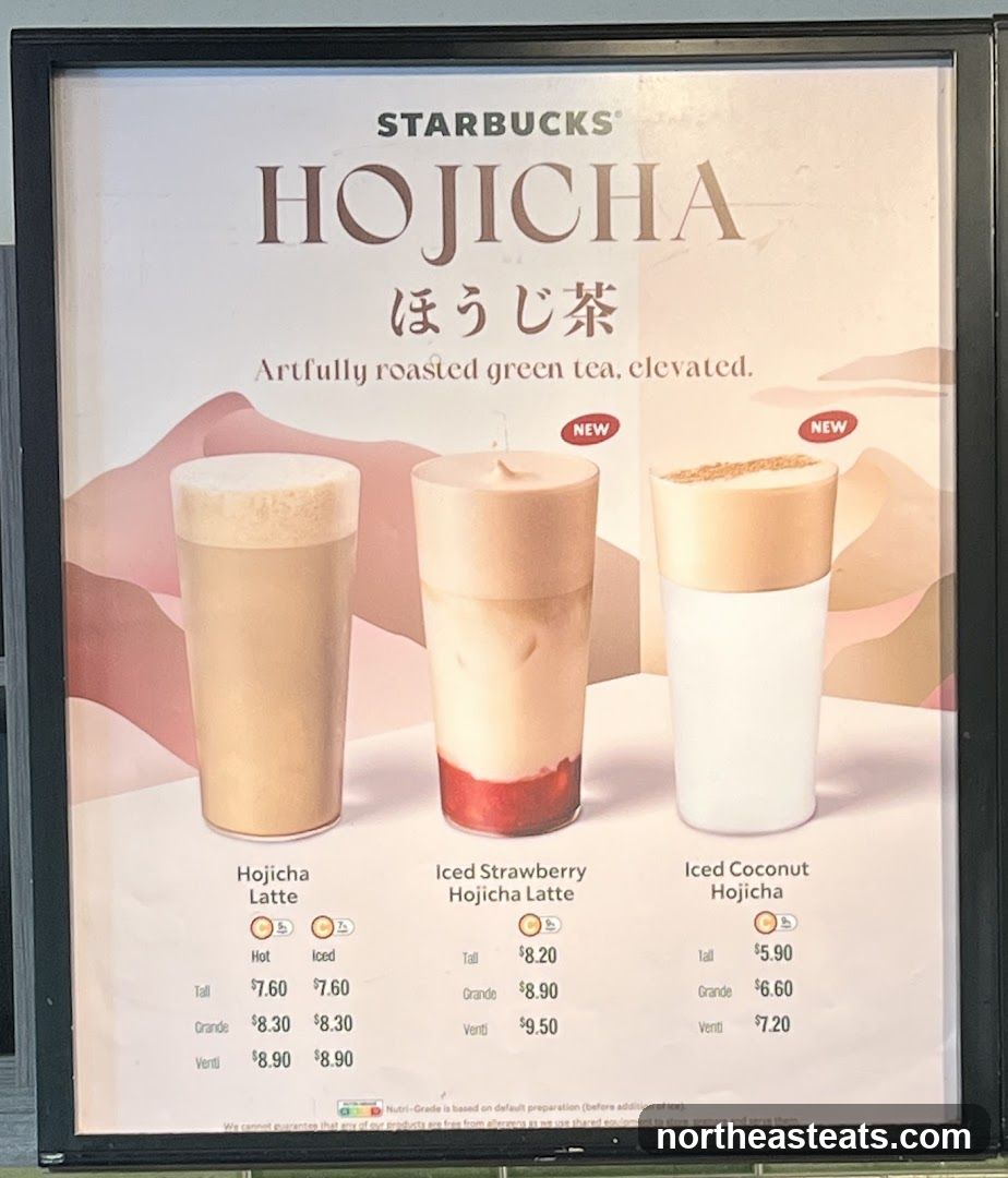 Starbucks Hojicha Menu
