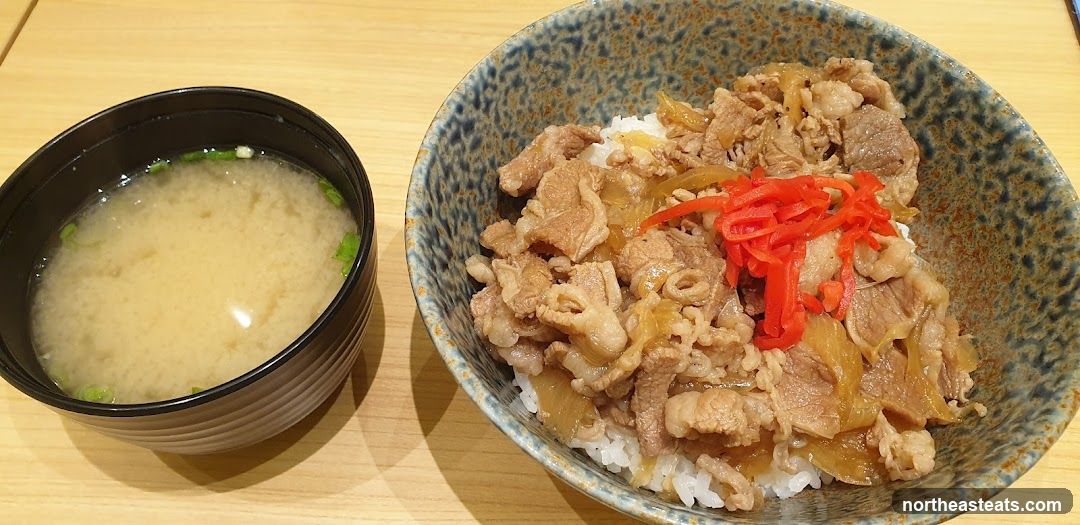 Beef Bowl and Miso Soup