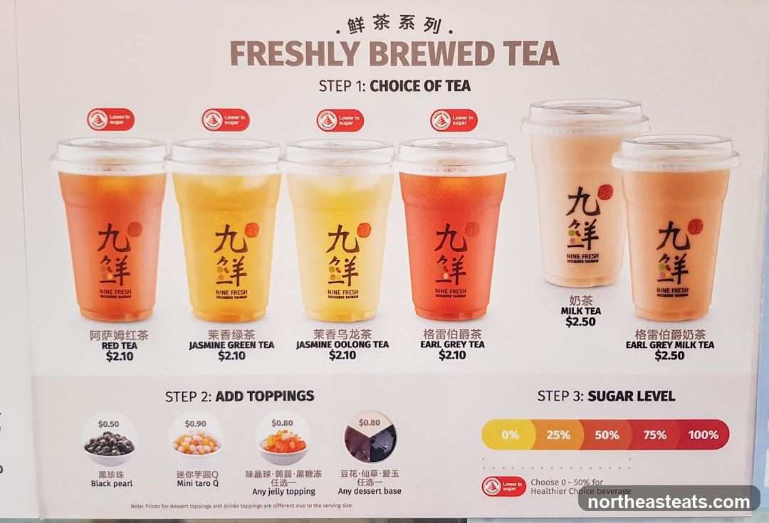 Freshly Brewed Tea Menu