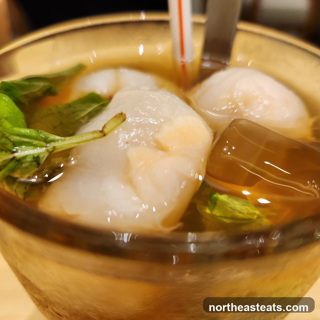 Lychee Drink with Mint and Ice