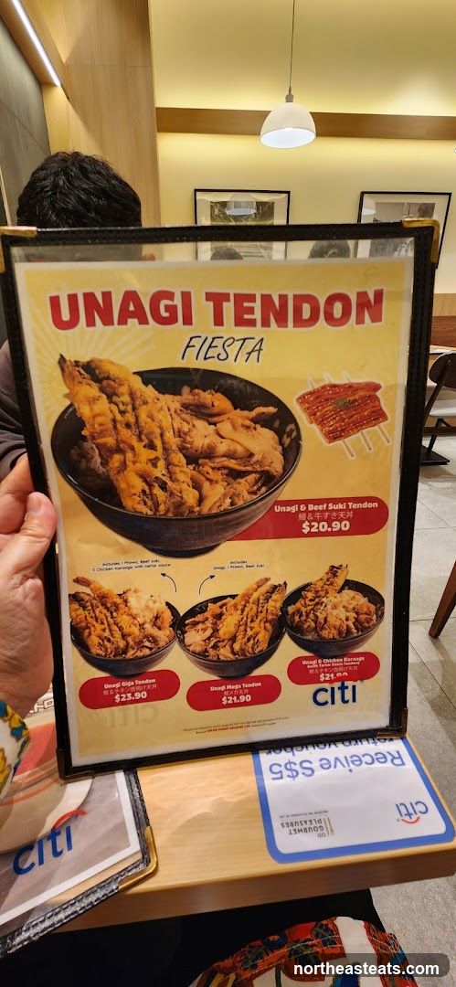Unagi Tendon Fiesta Menu