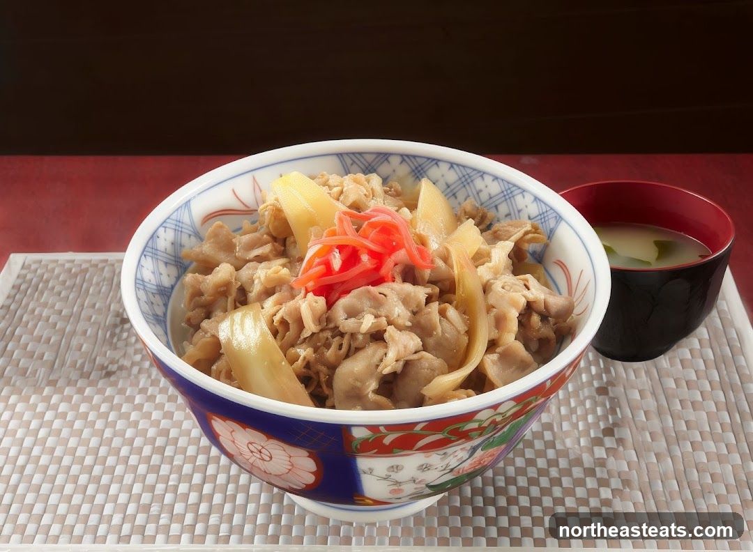 Japanese Beef Bowl with Miso Soup