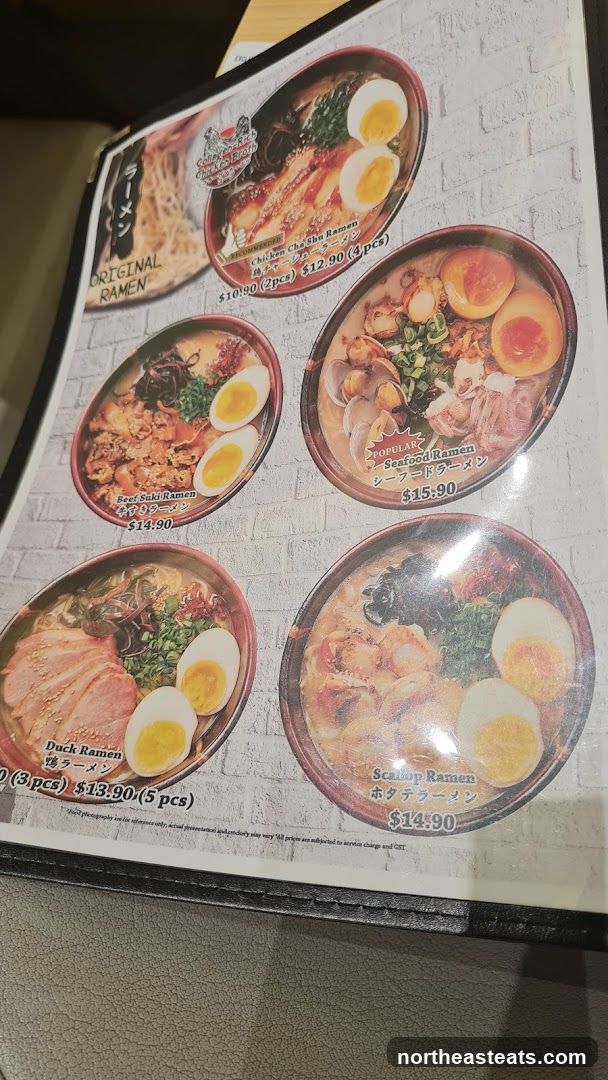 Ramen Menu