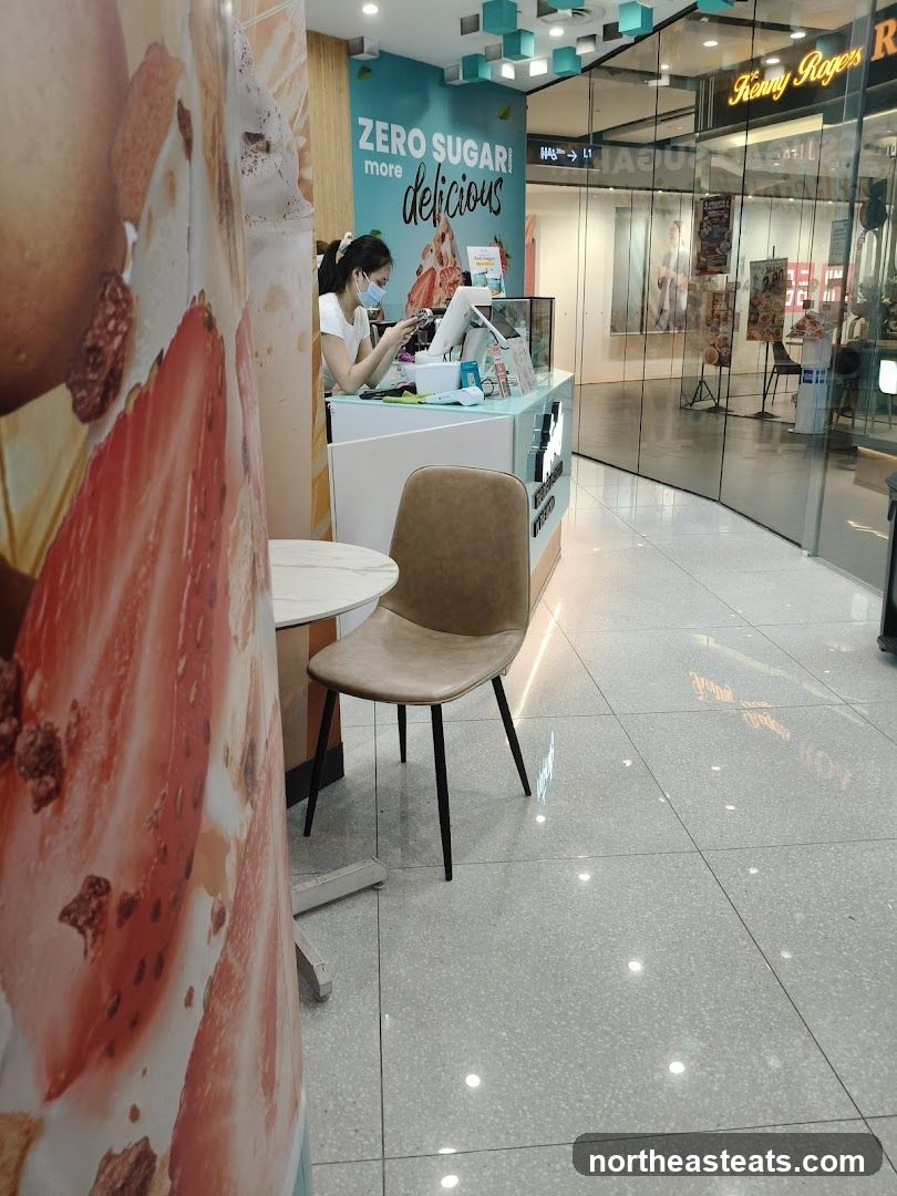 Dessert shop counter