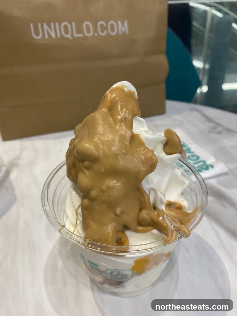 Soft Serve Ice Cream with Caramel Drizzle