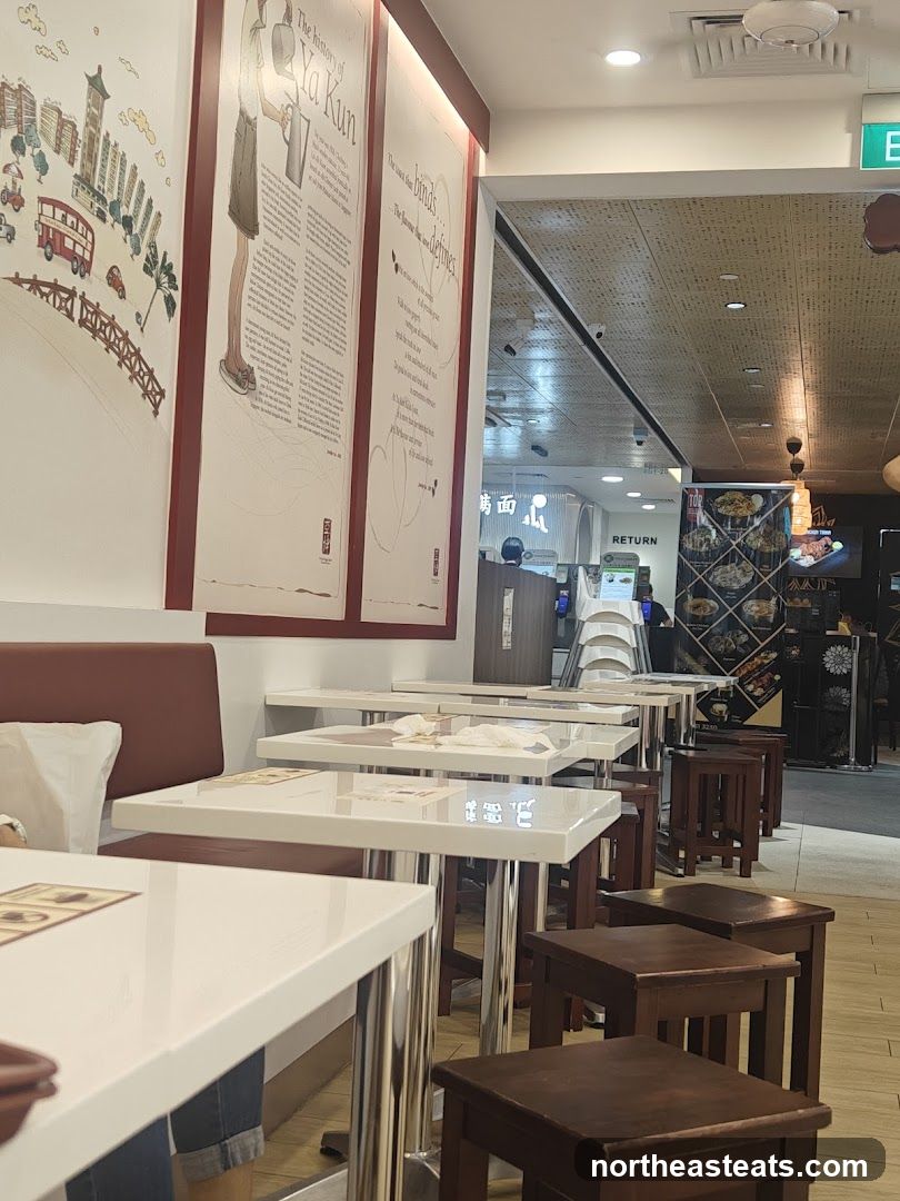 Restaurant Interior with Seating and Wall Art