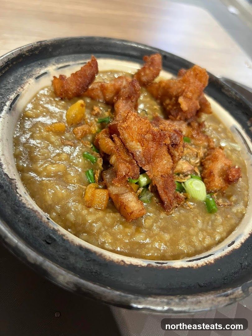 Congee with Fried Pork Belly