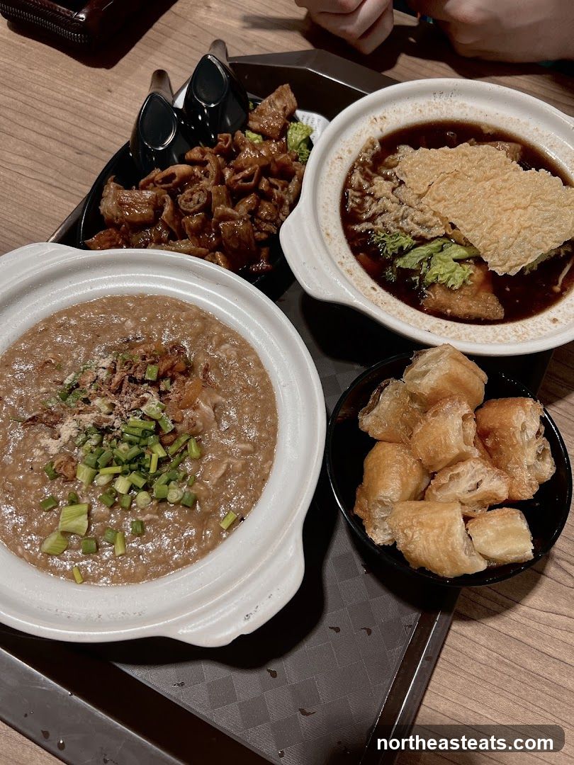 Dishes of food on a tray
