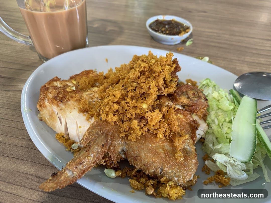 Fried Chicken with Cereal and Teh Tarik