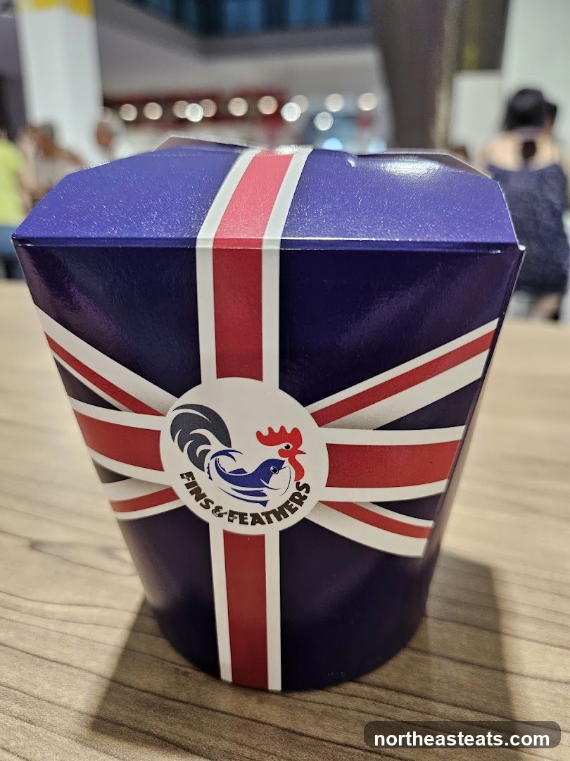 Takeaway container with Union Jack design