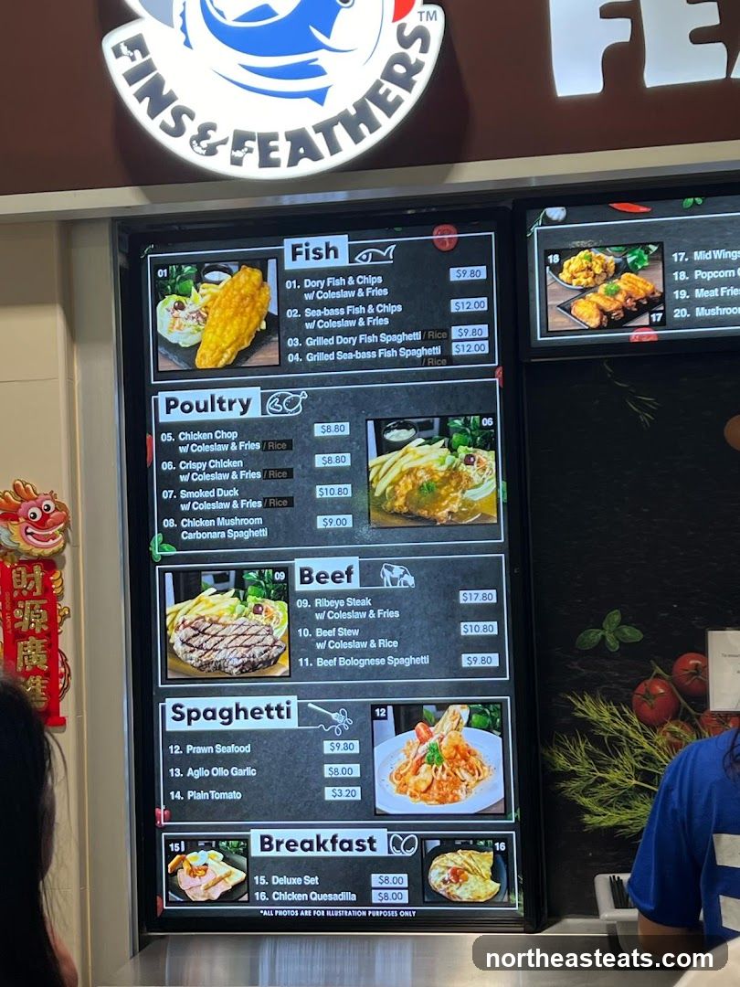 Fins & Feathers Menu