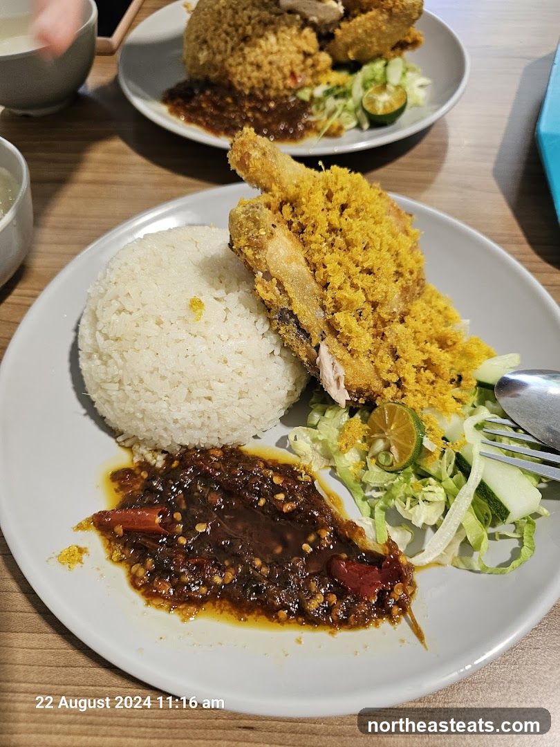 Fried Chicken with Rice and Sambal