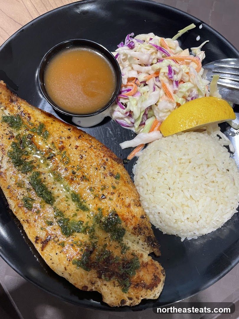 Fish with Rice and Coleslaw