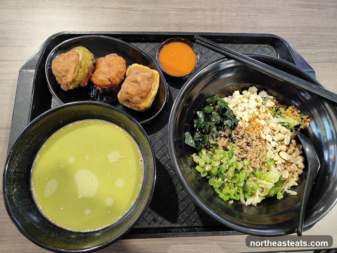 Meal with Stuffed Items and Noodles