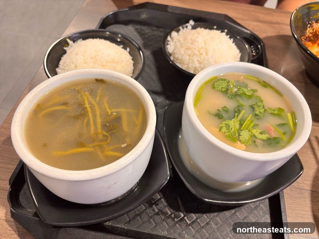 Two Bowls of Soup with Rice