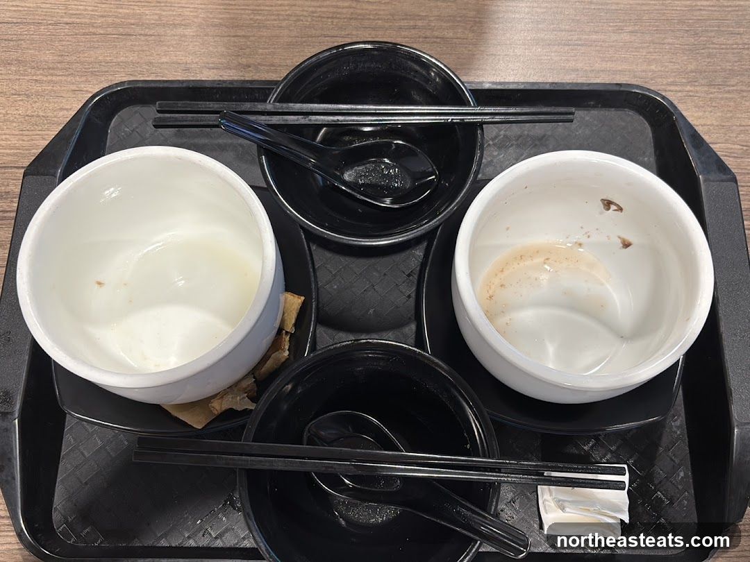 Used Bowls and Chopsticks on Tray