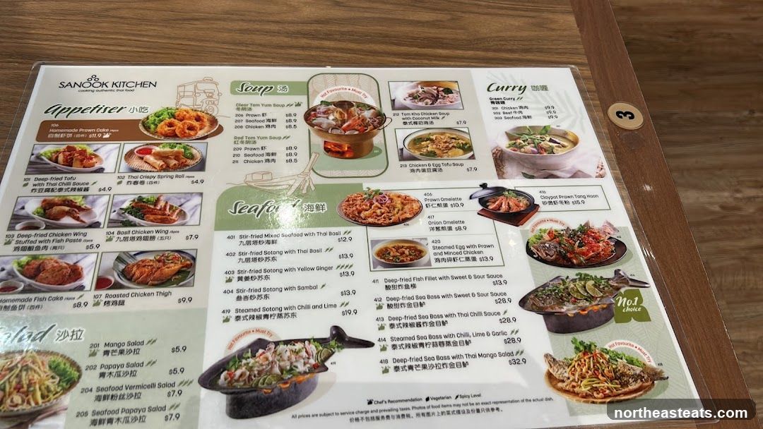 SANOOK KITCHEN Menu