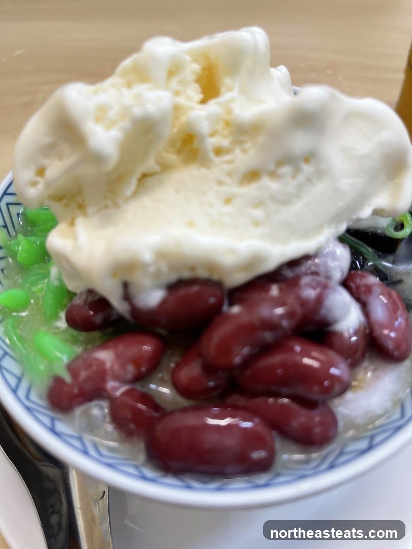 Dessert with Ice Cream and Red Beans