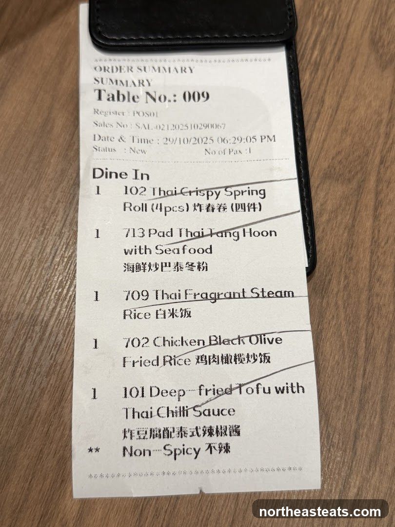 Order Summary Receipt