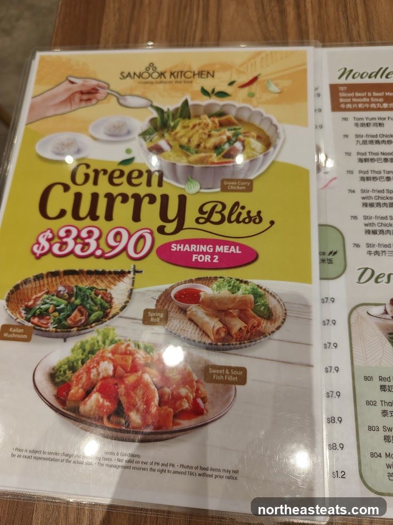 Sanook Kitchen Menu