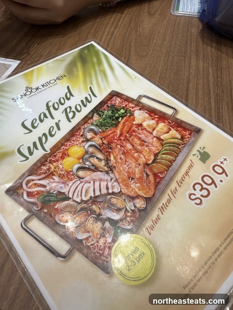 Seafood Super Bowl Menu