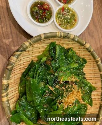 Stir-fried Greens with Dipping Sauces