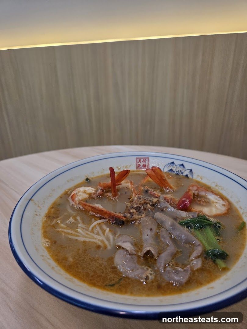 Noodle Soup with Shrimp and Intestines