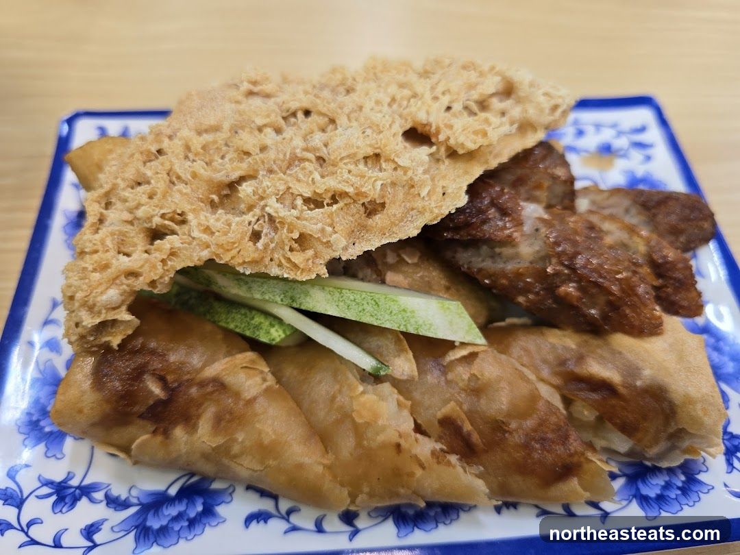 Fried Spring Rolls with Cucumber and Meat