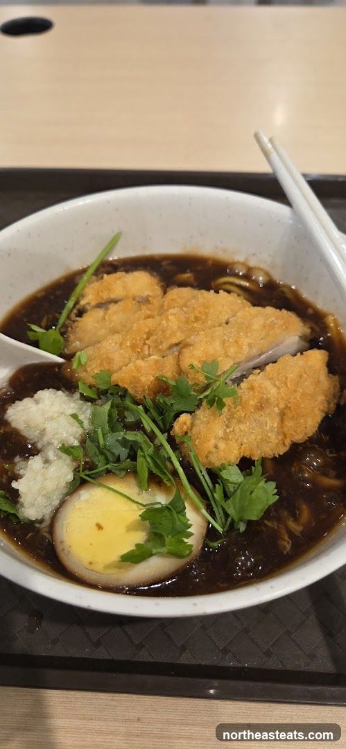Noodle Soup with Fried Chicken and Egg