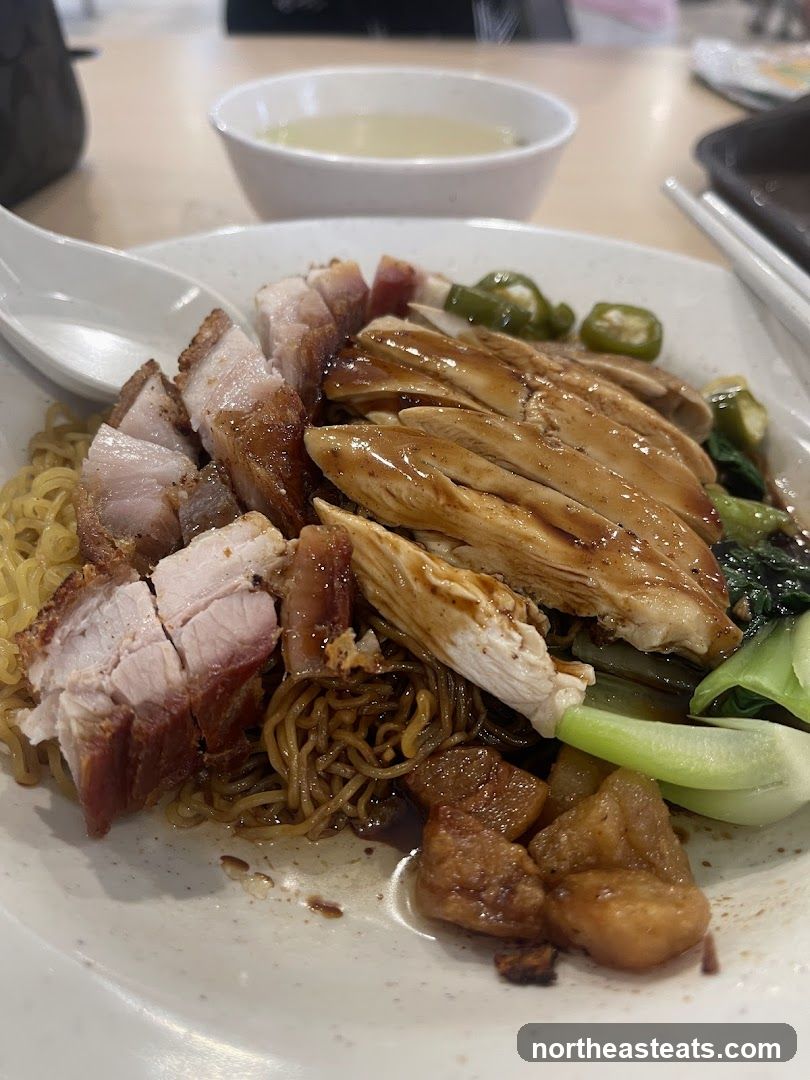 Noodles with Roasted Pork and Chicken
